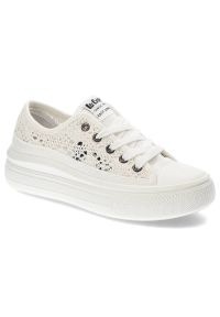 Białe Trampki Lee Cooper Damskie Buty Na Platformie. Okazja: na co dzień, na spacer. Kolor: biały. Materiał: materiał. Obcas: na platformie. Styl: casual