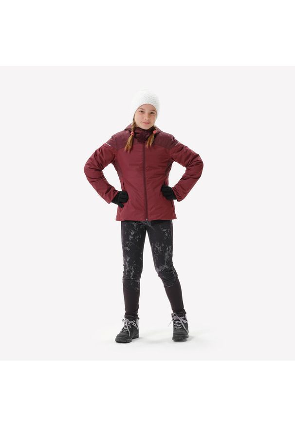 quechua - Kurtka turystyczna dla dzieci Quechua SH100 -3°C wodoodporna. Typ kołnierza: kołnierzyk stójkowy. Kolor: fioletowy. Materiał: polar