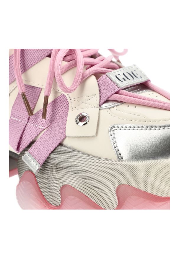 Różowe Sneakersy GOE Stylowe Obuwie Damskie. Okazja: na co dzień. Zapięcie: sznurówki. Kolor: różowy. Materiał: materiał. Styl: elegancki