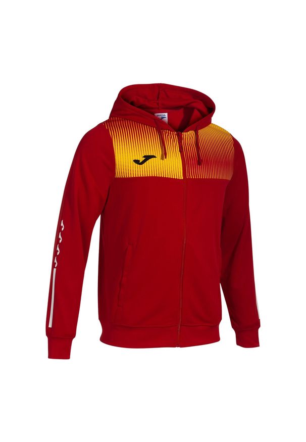 Bluza dresowa z kapturem Joma Eco Supernova. Typ kołnierza: kaptur. Kolor: wielokolorowy, żółty, czerwony. Materiał: dresówka. Sport: piłka nożna