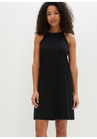 bonprix - Sukienka z dżerseju z lejącego materiału z lyocellu. Kolor: czarny. Materiał: jersey, materiał. Długość rękawa: na ramiączkach #1