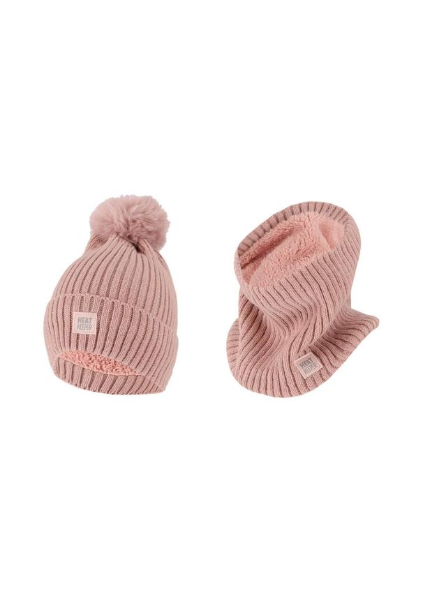 HEAT KEEPER - Zestaw termiczny damski - Czapka/ocieplacz na szyję - Różowy. Kolor: różowy. Materiał: poliakryl. Sezon: zima. Styl: sportowy