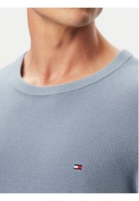 TOMMY HILFIGER - Tommy Hilfiger Sweter Essential MW0MW36347 Błękitny Regular Fit. Kolor: niebieski. Materiał: bawełna #2