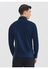 Pako Lorente - PAKO LORENTE – Granatowa koszula z dzianiny. Okazja: na co dzień. Kolor: niebieski, szary. Materiał: dzianina. Długość rękawa: długi rękaw. Długość: długie. Styl: casual #4