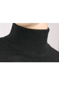 Golf Szary, Grafitowy, Ciemny, Klasyczny, Wełna Merynosa - MM Classic, Męski. Typ kołnierza: golf. Kolor: szary. Materiał: akryl, wełna. Styl: klasyczny #4