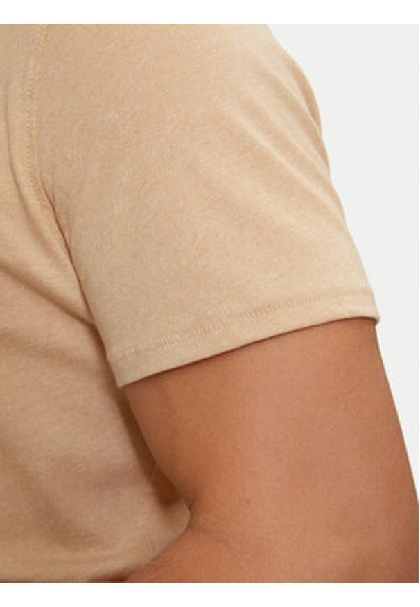 Tommy Jeans T-Shirt Jaspe DM0DM09587 Beżowy Slim Fit. Kolor: beżowy. Materiał: bawełna, syntetyk