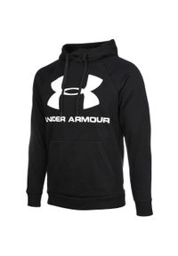 Under Armour - Bluza męska z kapturem czarna UNDER ARMOUR UA RIVAL FLEECE. Typ kołnierza: kaptur. Kolor: czarny