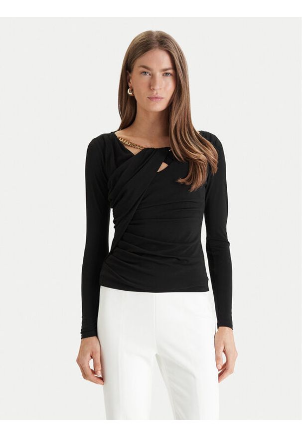 Marciano Guess Bluzka 6RGP06 6257A Czarny Slim Fit. Kolor: czarny. Materiał: syntetyk