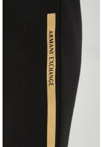 Armani Exchange spodnie dresowe męskie kolor czarny z nadrukiem. Kolor: czarny. Materiał: dresówka. Wzór: nadruk