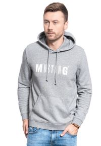 Mustang - MUSTANG BLUZA Hoody MID GREY MELANGE 1006289 4140. Typ kołnierza: kaptur #4