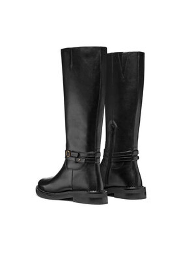 Geox Oficerki D Serilda D56WYA 00043 C9999 Czarny. Kolor: czarny. Materiał: skóra