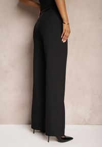 Renee - Czarne Spodnie z Wiskozą o Szerokim Kroju High Waist z Paskiem Mavalise. Stan: podwyższony. Kolor: czarny. Materiał: wiskoza. Styl: elegancki, klasyczny #3