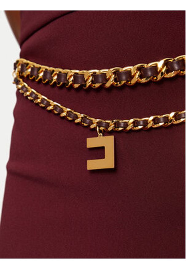 Elisabetta Franchi Spódnica mini GOT3646E3 Bordowy Regular Fit. Kolor: czerwony. Materiał: syntetyk