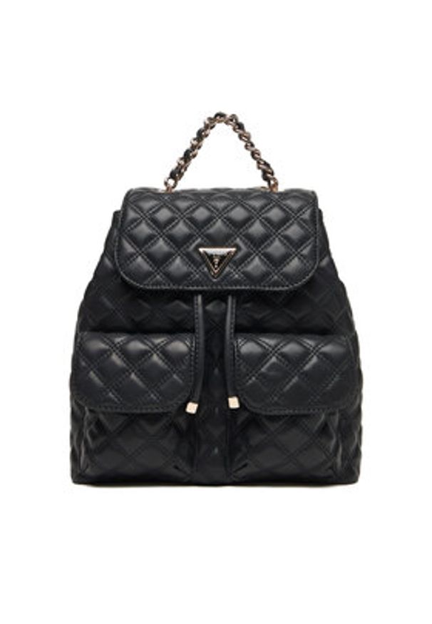 Guess Plecak Giully II HWQG96 73330 Czarny. Kolor: czarny. Materiał: skóra