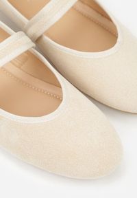 Born2be - Beżowe Balerinki w Stylu Mary Jane Urifiel. Okazja: na co dzień. Zapięcie: sprzączka. Kolor: beżowy. Materiał: jeans. Styl: klasyczny, casual, elegancki #5