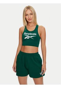 Reebok Top Identity Big Logo Cotton Bralette 100076020 Zielony Slim Fit. Kolor: zielony. Materiał: bawełna #1