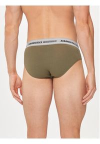 Aeronautica Militare Komplet 2 par slipów AM1USL002 Khaki. Kolor: brązowy. Materiał: bawełna