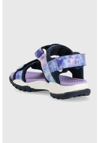 Geox sandały dziecięce kolor granatowy. Zapięcie: rzepy. Kolor: niebieski. Materiał: materiał, guma. Wzór: paski. Obcas: na obcasie. Wysokość obcasa: niski #3