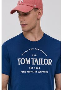 Tom Tailor - T-shirt bawełniany. Okazja: na co dzień. Kolor: niebieski. Materiał: bawełna. Wzór: nadruk. Styl: casual
