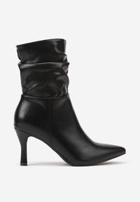 Renee - Czarne Botki Vices Slouchy na Szpilce Ilaffie. Okazja: na co dzień. Kolor: czarny. Obcas: na szpilce. Styl: casual, elegancki #6
