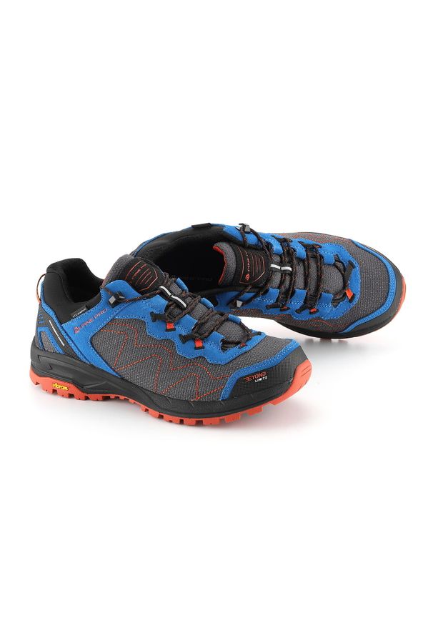 ALPINE PRO - Buty niskie trekkingowe męskie Alpine Pro Ibane 2 Vibram. Kolor: niebieski. Materiał: welur, skóra. Sport: turystyka piesza