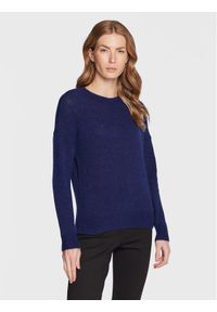 Moss Copenhagen Sweter Femme 17223 Granatowy Regular Fit. Kolor: niebieski. Materiał: wełna
