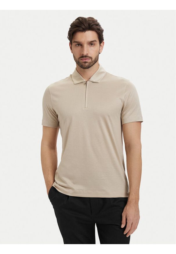 BOSS Polo H-Paras 50537955 Beżowy jasny Regular Fit. Typ kołnierza: polo. Kolor: beżowy. Materiał: bawełna