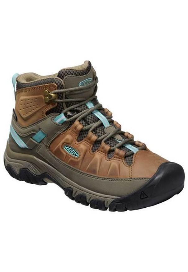 keen - Buty trekkingowe damskie Keen Targhee Iii Mid WP. Wysokość cholewki: za kostkę. Zapięcie: sznurówki. Kolor: wielokolorowy. Materiał: materiał, skóra. Szerokość cholewki: normalna