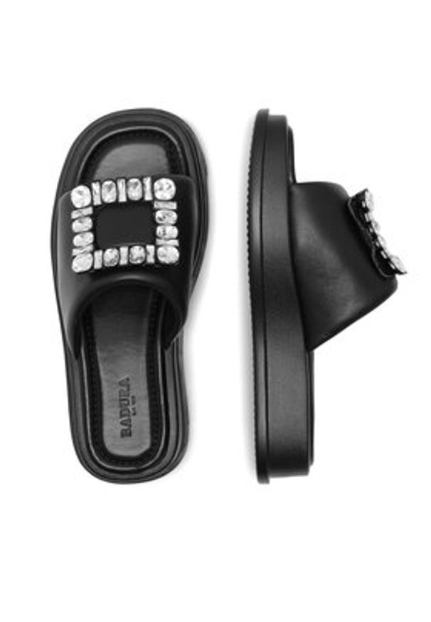 Badura Klapki WFA2589-1Z Czarny. Kolor: czarny. Materiał: skóra