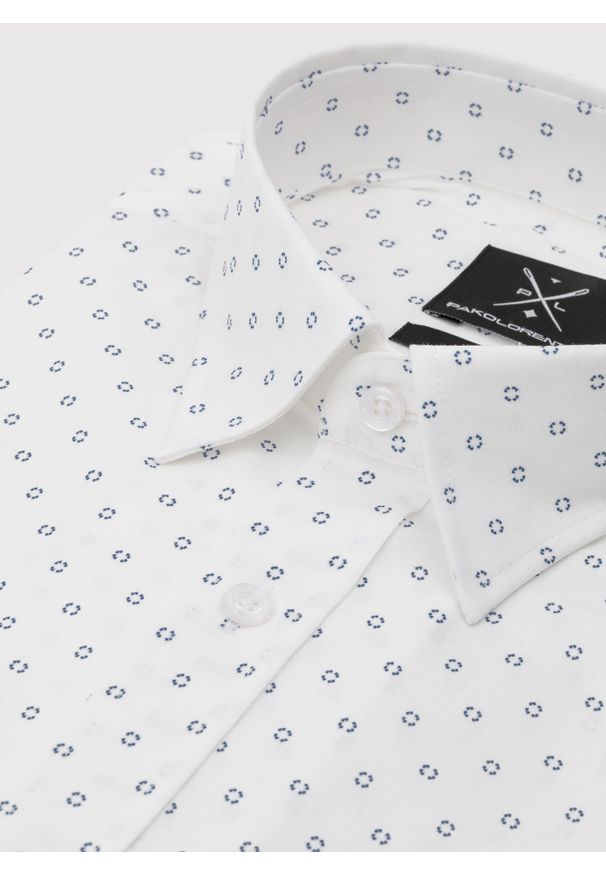 Pako Lorente - PAKO LORENTE - Koszula męska w niebieski mikrowzór. Kolor: niebieski. Materiał: elastan, bawełna. Długość rękawa: krótki rękaw. Długość: krótkie. Sezon: lato