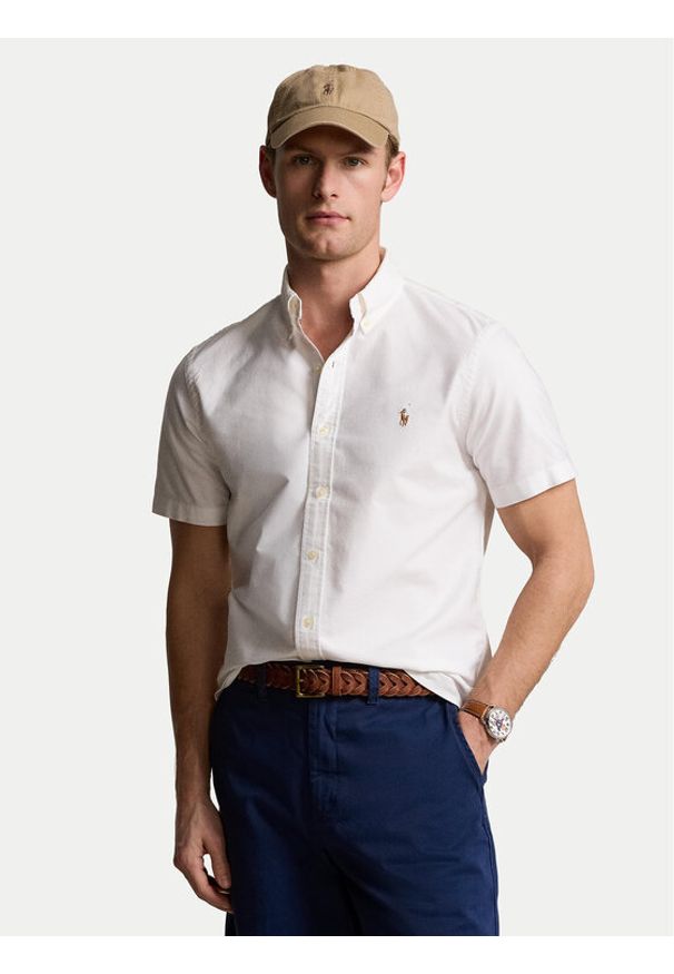 Polo Ralph Lauren Koszula 710850782010 Biały Custom Fit. Typ kołnierza: polo. Kolor: biały. Materiał: bawełna