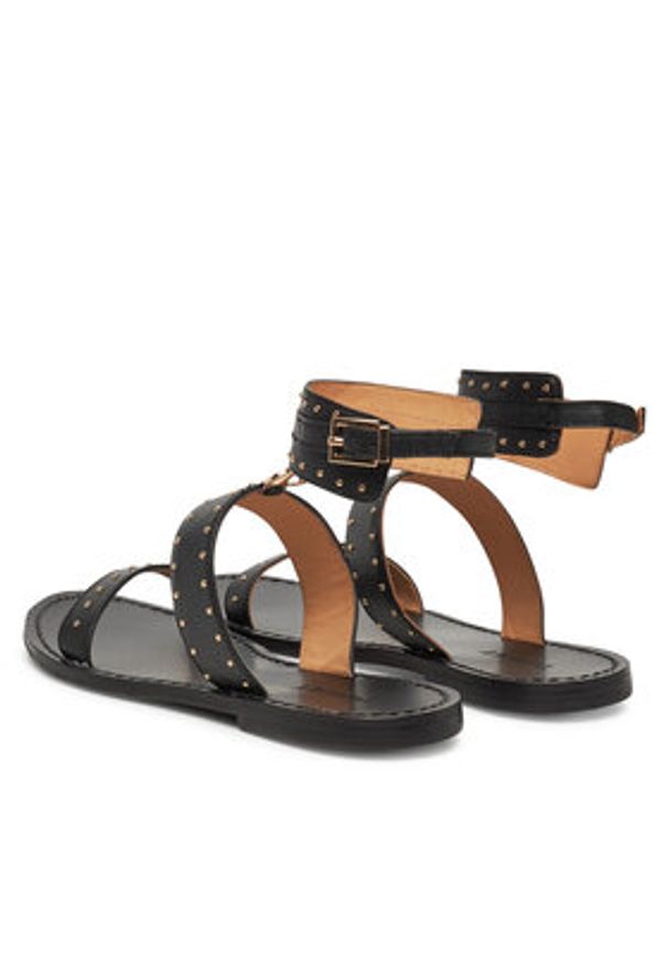 TwinSet - TWINSET Sandały 251GCJ04C Czarny. Kolor: czarny. Materiał: skóra