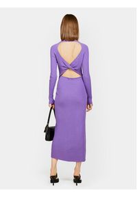 Sisley Sukienka dzianinowa 1B7YMV00M Fioletowy Slim Fit. Kolor: fioletowy. Materiał: syntetyk #3