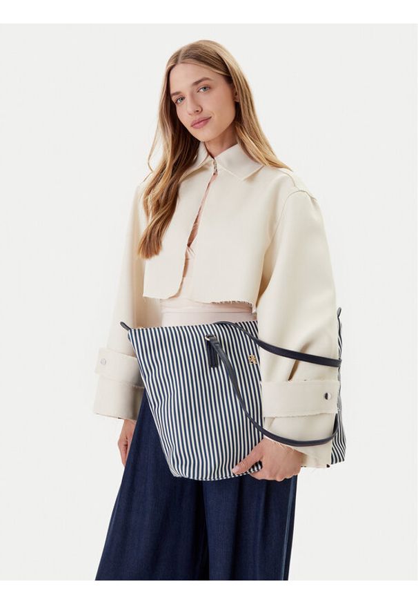 TOMMY HILFIGER - Tommy Hilfiger Torebka Poppy Summer Tote AW0AW17203 Granatowy. Kolor: niebieski