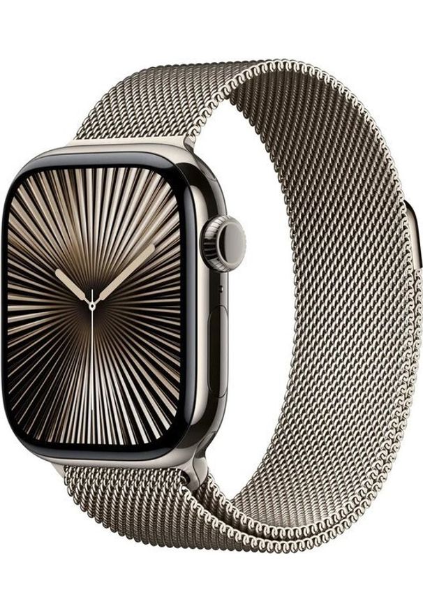 APPLE - Smartwatch Apple Watch 10 GPS + Cellular 42mm Natural Titanium Milanese Loop Szary (MWXF3QF/A). Rodzaj zegarka: smartwatch. Kolor: szary