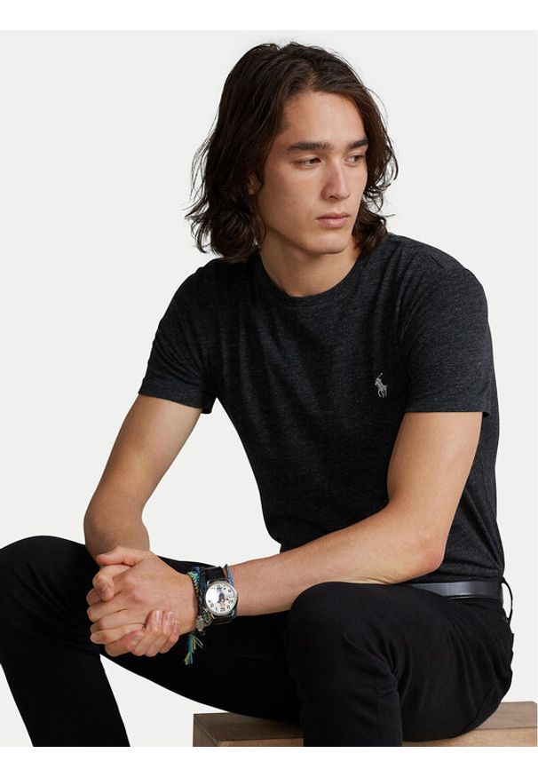 Polo Ralph Lauren T-Shirt Classics 710671438164 Czarny Slim Fit. Typ kołnierza: polo. Kolor: czarny. Materiał: bawełna