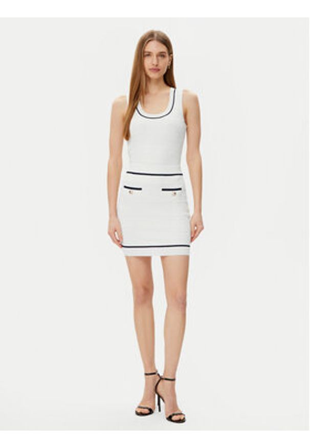 Marciano Guess Spódnica mini 5RGD00 5640Z Biały Regular Fit. Kolor: biały. Materiał: wiskoza