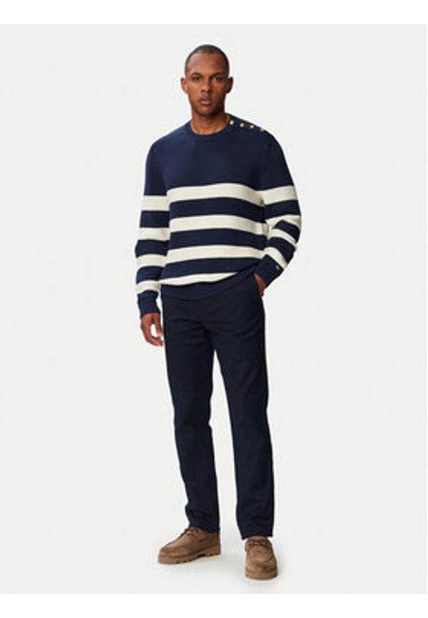 TOMMY HILFIGER - Tommy Hilfiger Sweter Breton MW0MW43502 Granatowy Regular Fit. Kolor: niebieski. Materiał: bawełna