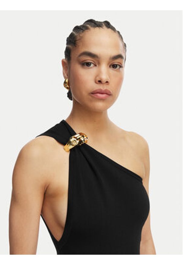 Elisabetta Franchi Sukienka wieczorowa AM-43B-62E2-V600 Czarny Slim Fit. Kolor: czarny. Materiał: wiskoza. Styl: wizytowy