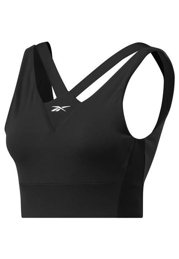 Koszulka treningowa damska Reebok Studio Mediumimpact. Kolor: czarny. Długość rękawa: bez rękawów. Sport: fitness, bieganie