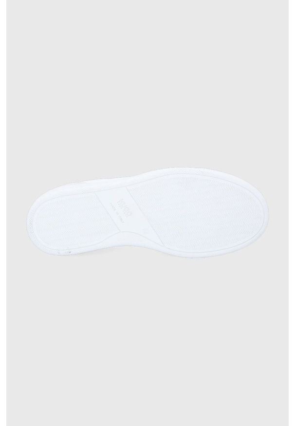 Hugo - Buty skórzane. Nosek buta: okrągły. Zapięcie: sznurówki. Kolor: biały. Materiał: skóra