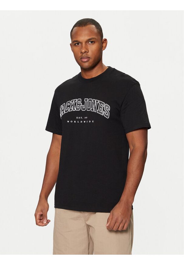 Jack & Jones - Jack&Jones T-Shirt 12257579 Czarny Relaxed Fit. Kolor: czarny. Materiał: bawełna