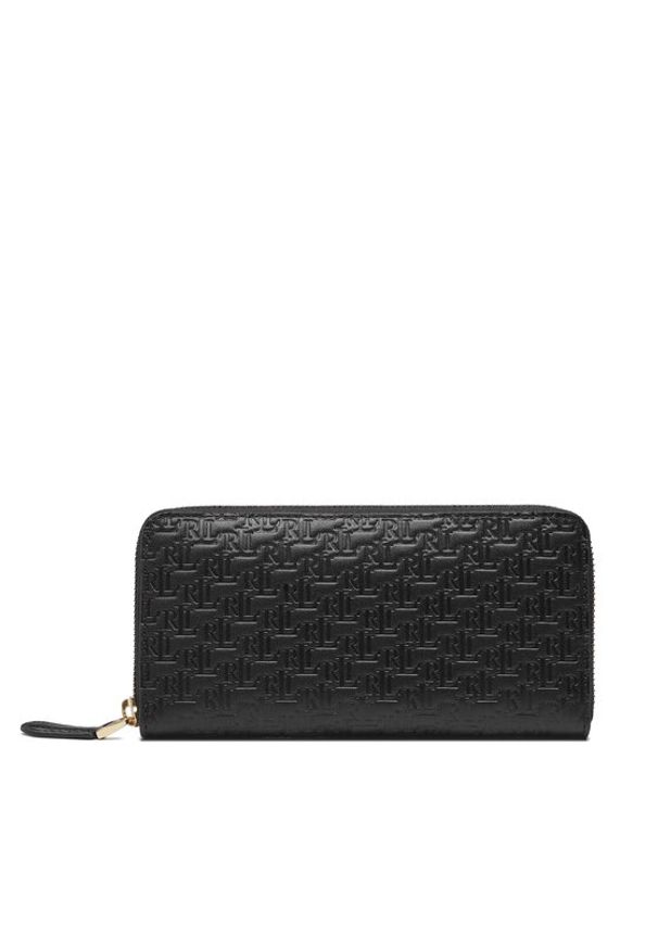 Lauren Ralph Lauren Duży Portfel Damski Zip Cont Wlt 432883655001 Czarny. Kolor: czarny. Materiał: skóra