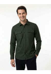 Męska Wygodna Koszula Weekendowa – Brave Soul - Khaki. Okazja: na co dzień. Kolor: brązowy. Materiał: bawełna. Styl: casual, klasyczny #2