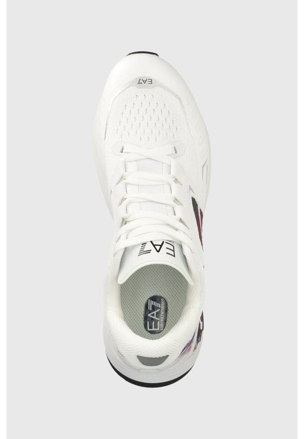EA7 Emporio Armani sneakersy kolor biały. Nosek buta: okrągły. Zapięcie: sznurówki. Kolor: biały