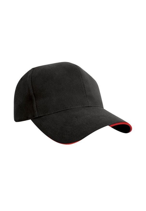 RESULT HEADWEAR - Czapka Z Daszkiem Sandwich Ze Szczotkowanej Bawełny. Kolor: czerwony, czarny, wielokolorowy. Materiał: bawełna