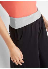 bonprix - Spodnie shirtowe culotte, dł. do łydki. Kolor: czarny. Materiał: wiskoza #3