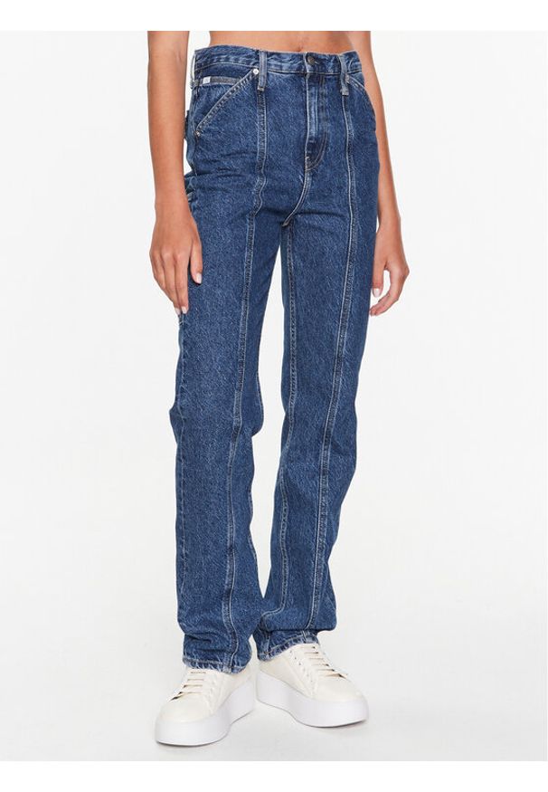 Calvin Klein Jeans Jeansy J20J220634 Granatowy Straight Fit. Kolor: niebieski