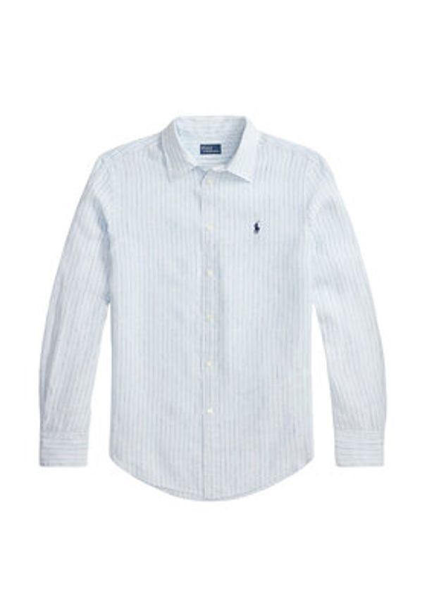 Polo Ralph Lauren Koszula 211A96158003 Błękitny Classic Fit. Typ kołnierza: polo. Kolor: niebieski. Materiał: len