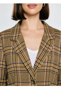 Big-Star - Marynarka damska w kratę Galani 601. Okazja: na co dzień. Kolor: różowy. Materiał: materiał, jeans, tkanina. Styl: casual, klasyczny, retro #2